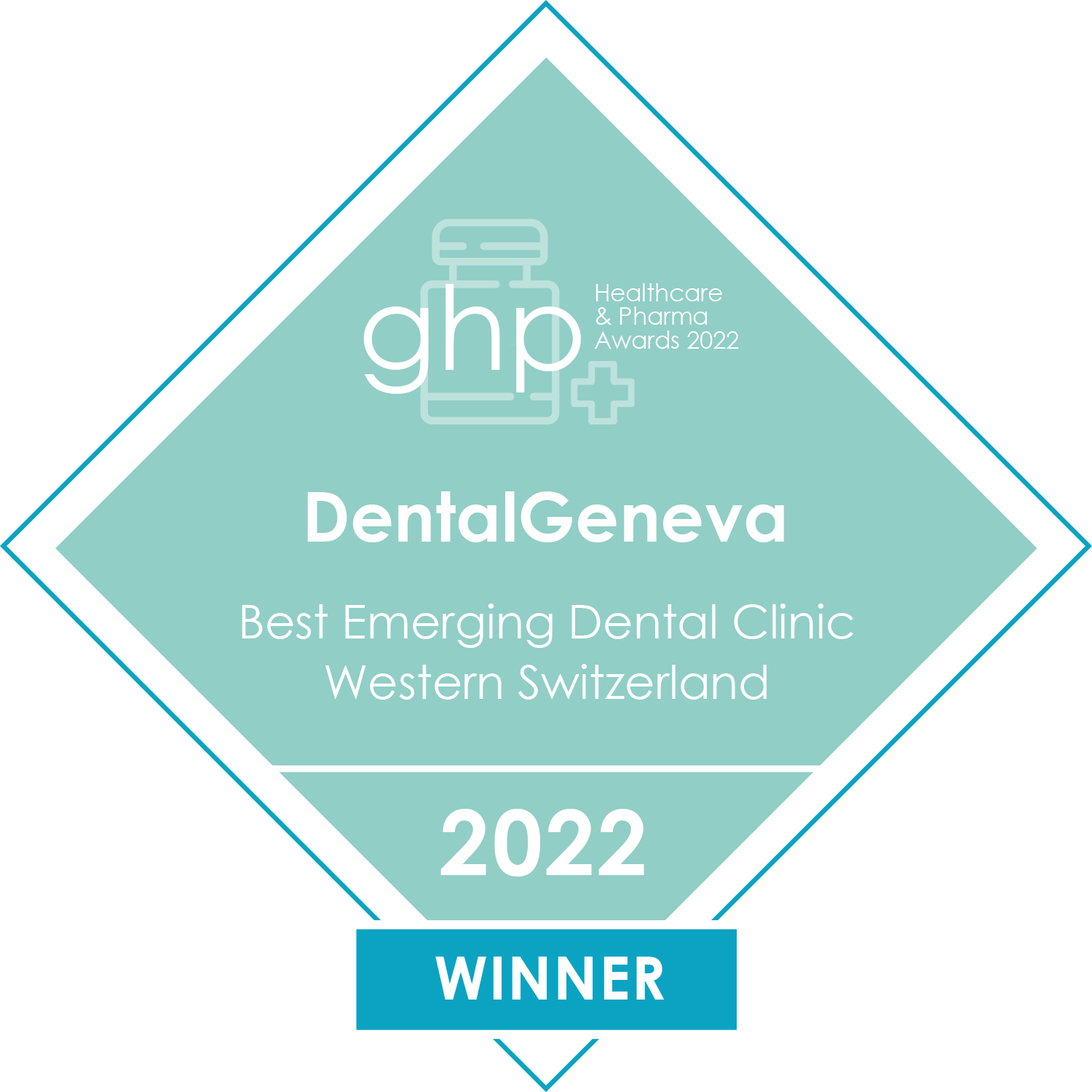 Jul22310 DentalGeneva Sarl 2022 Healthcare and Pharma Awards Winners Logo