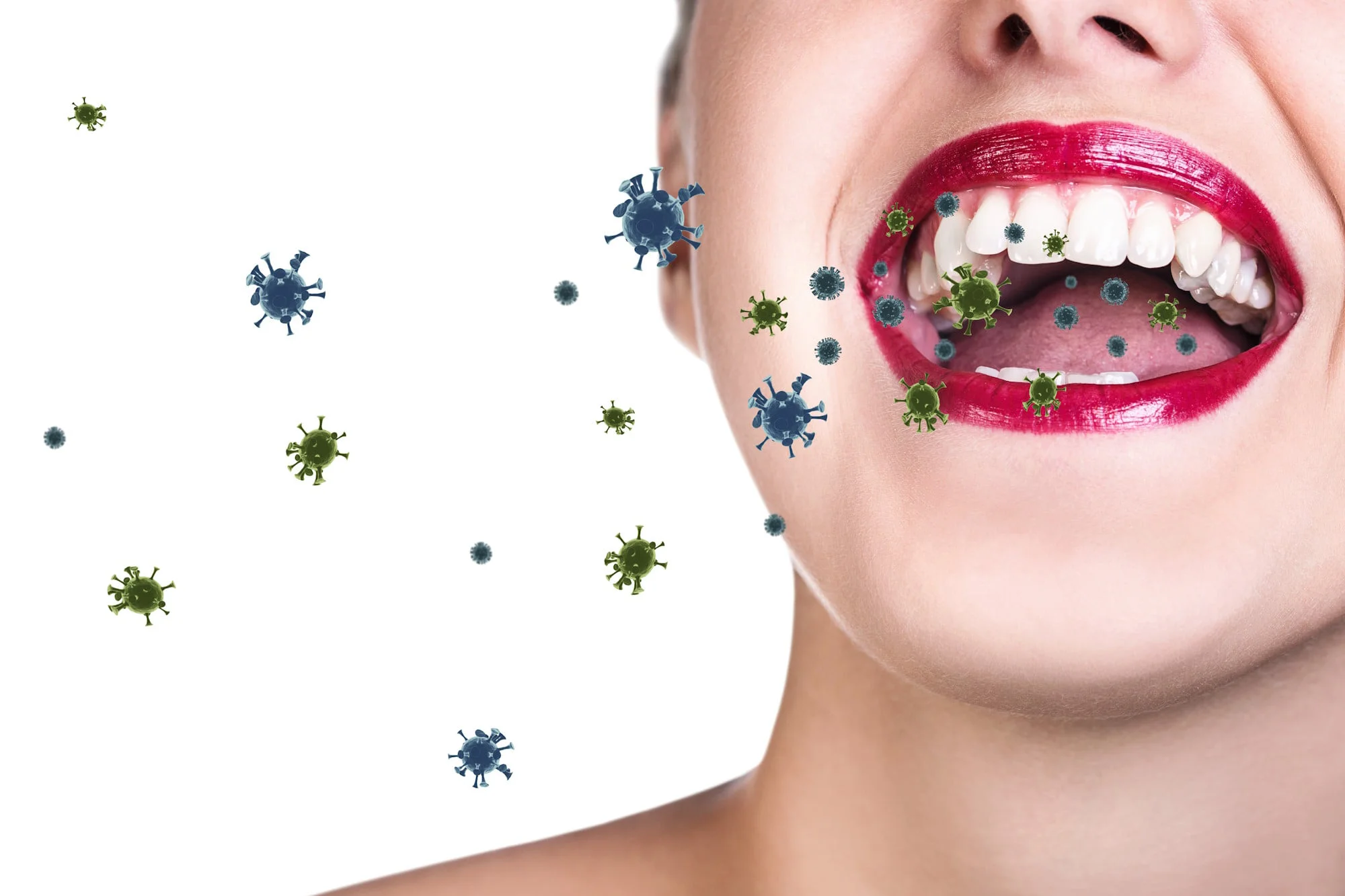 Person in their fifties with a healthy smile, illustrating the link between oral microbiome and global health.